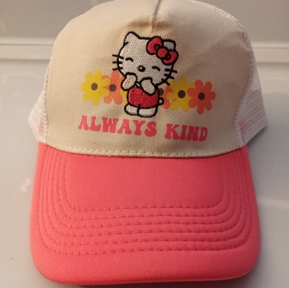Sanrio Hello Kitty Always Kind Adjustable Snapback Trucker Baseball Hat Cap